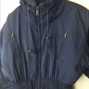 90s Bogner Ski Snowboarding Suit Navy Blue Sz 8